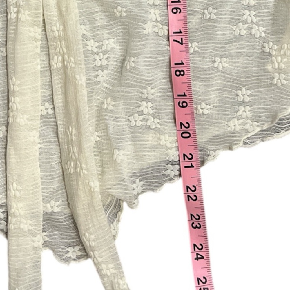 Cider Sheer Lace Tie-Front XLarge Longsleeve Top Bell Sleeves - Picture 9 of 9